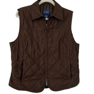 FACONNABLE quilted vest. Perfect cond. Double zips H2O resistant. Like new.